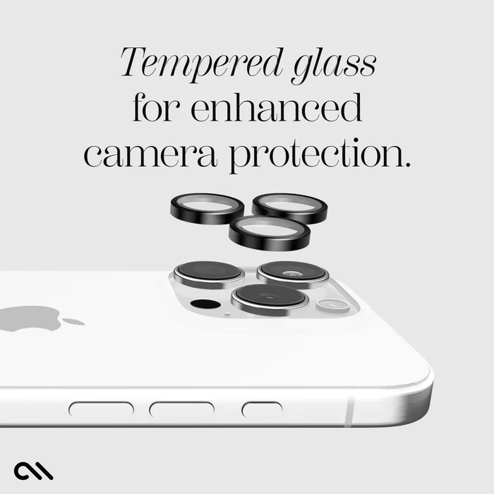 Case-Mate | Aluminum Ring Glass Lens Protector iPhone 16 Pro Max / 16 Pro - Black | 15-13312
