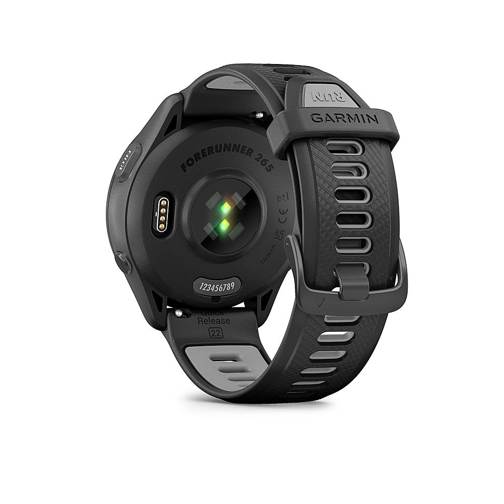 Garmin | Forerunner 265 46mm Bluetooth Running Smartwatch - Black/Powder Grey | 010-02810-00