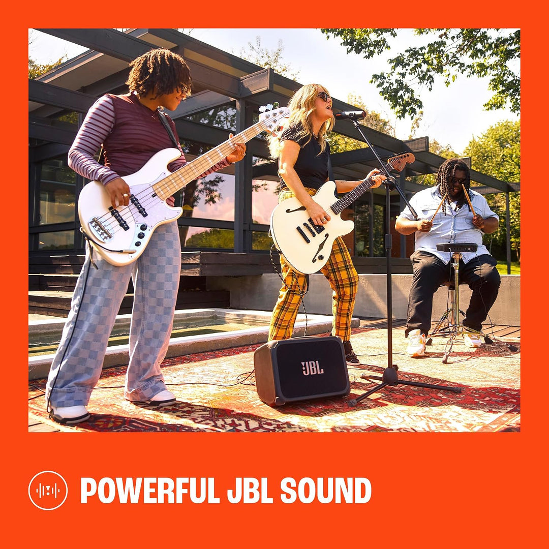 JBL | Bandbox Trio Portable AI Practice Amp & Speaker, Stem AI Separation, Guitar & Mic Effects - Black | JBLBANDBOXTRIOAM