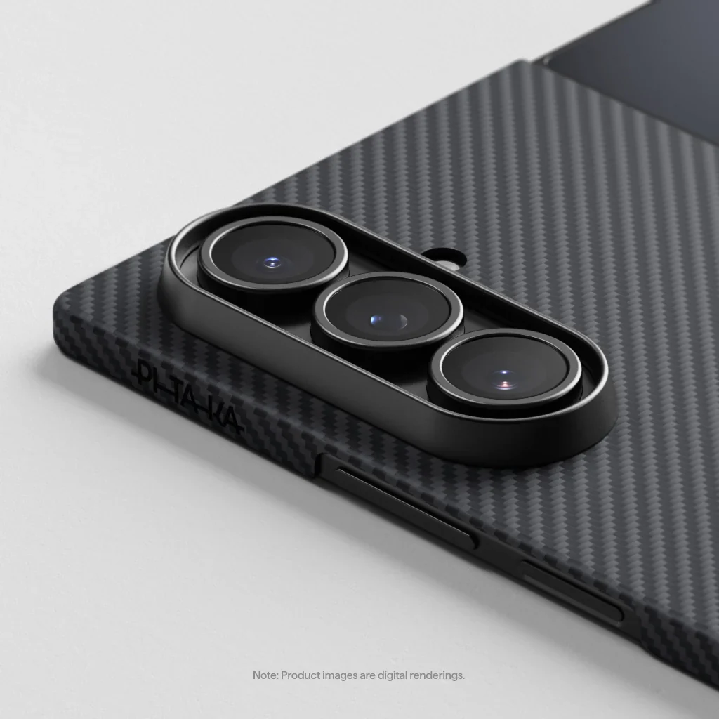 Pitaka | Ultra-Slim Case For Galaxy Z Fold7 - Black/Grey | FBFOLD7