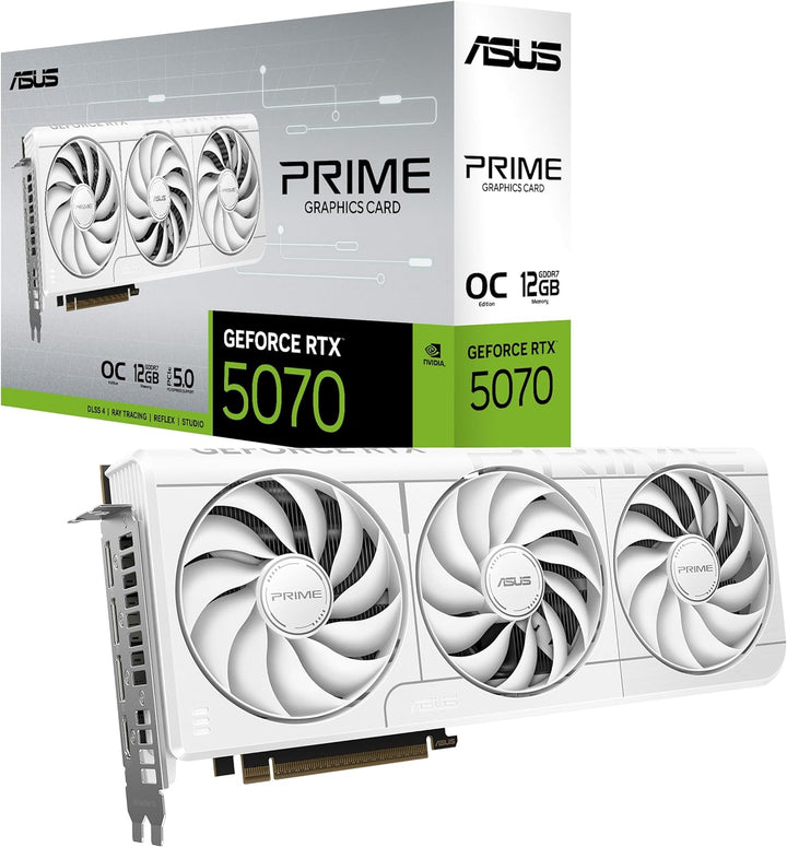 ASUS | Video Card SFF-Ready Prime GeForce RTX™ 5070 12GB GDDR7 OC Edition Graphics Card - White | PRIME-RTX5070-O12GWHITE