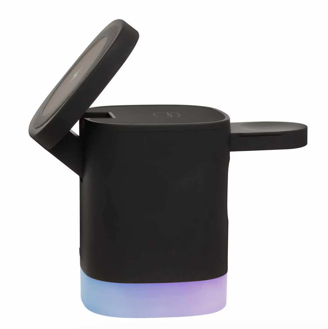 Helix | Lucid Charge LED 3-in-1 Wireless Charging MagSafe LED Valet - Black | 116-0165