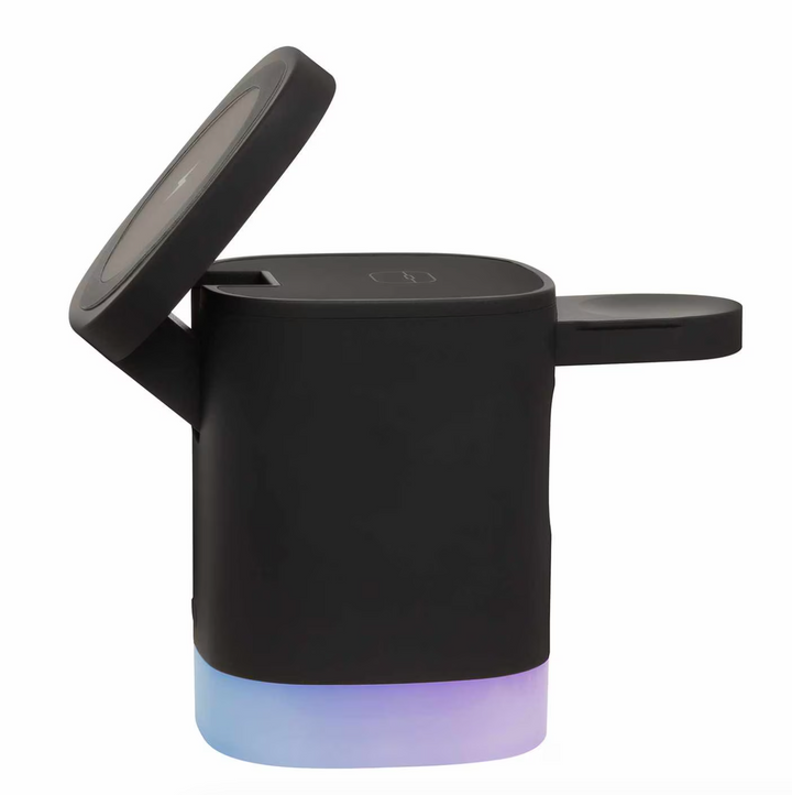 Helix | Lucid Charge LED 3-in-1 Wireless Charging MagSafe LED Valet - Black | 116-0165