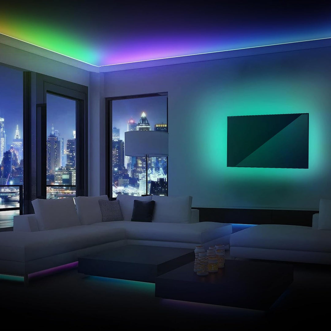Monster | Smart RGB+IC LED Strip Lights Sound Reactive Strip Lights for Bedroom 100ft | MLW7-1004-RGB