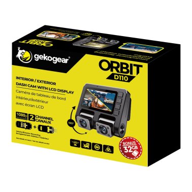 myGEKOgear | Orbit D110 1K/1K Dual Front + In Cabin View Dash Cam - Black | 15-12817