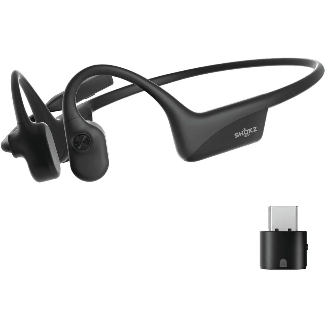 Shokz | OpenComm2 UC Bluetooth Headset With Boom Mic & USB-C Dongle - Black | C110-AC-BK-CA-153