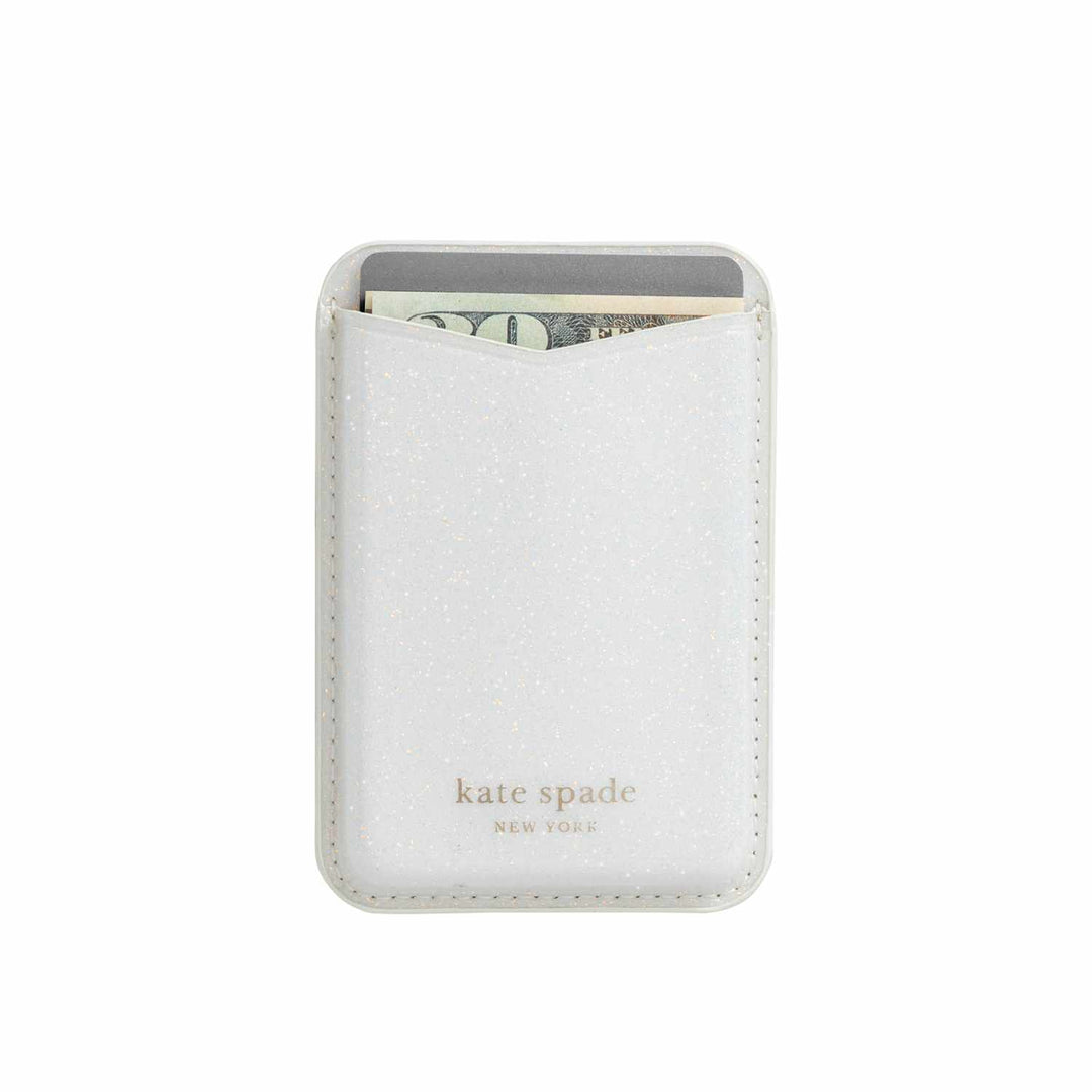 Kate Spade NY | Magnetic Wallet Compatible w/MagSafe - White Glitter |  15-14179