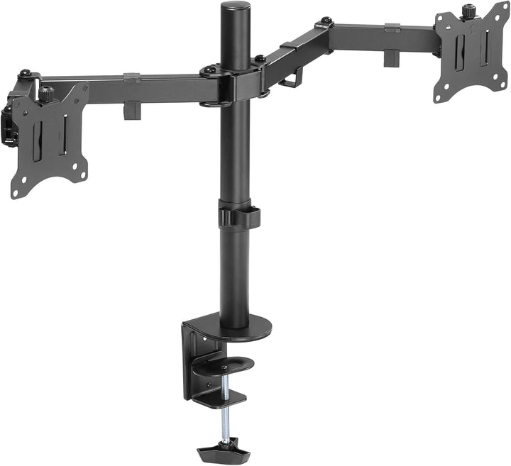 Amer | Dual Monitor Desk Clamp Mount Heavy Duty fully Adjustable - Black | 2EZCLAMP