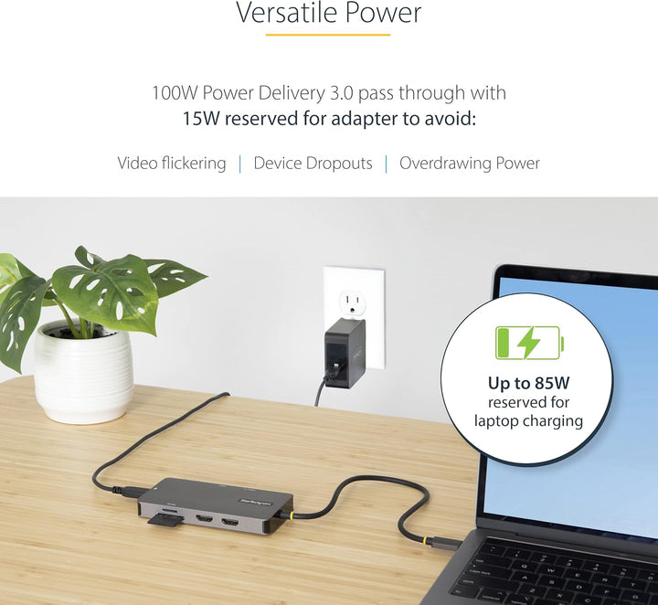 Startech | Multiport Adapter Dual 4K HDMI USB-C PD | 120B-USBC-MULTIPORT