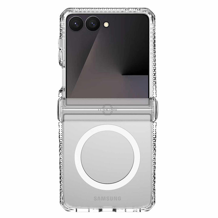 ITSKINS | Hybrid_R Hinge w/Magnets Case for Samsung Galaxy Z Flip 8 - Clear | SGB8HIMCLTRSP