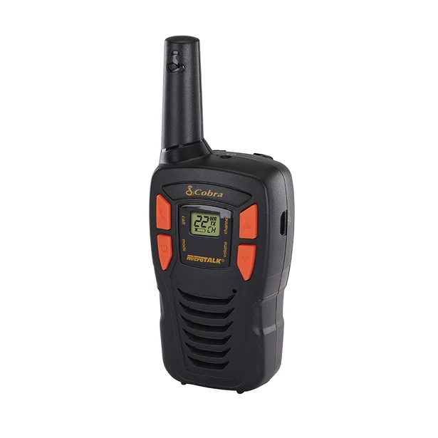 Cobra | 16-Mile Range Two-Way Radio Walkie Talkies 2 Pack - Black/Orange  | ACXT145-3-DI