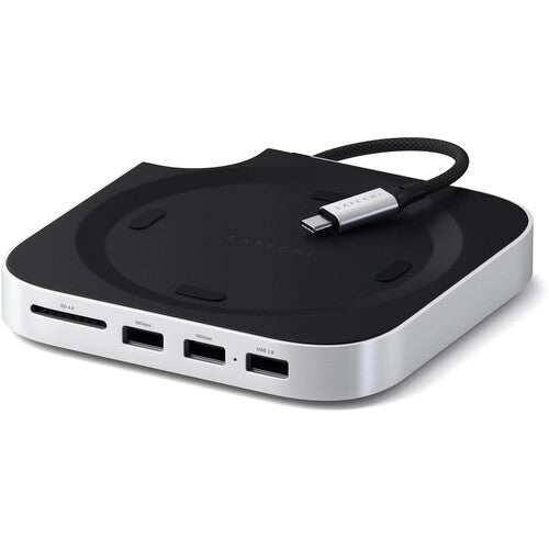 Satechi | Stand & Hub for Mac Mini M4 w/SSD Enclosure - Silver | ST-GNMMES