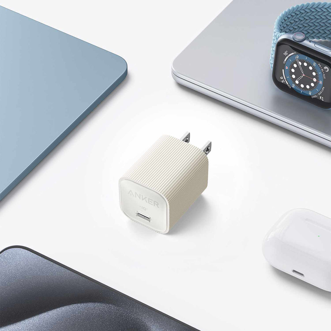 Anker | Nano Wall Charger 30W USB-C with USB-C AKSD Brained 3ft Cable - White | B2337J215