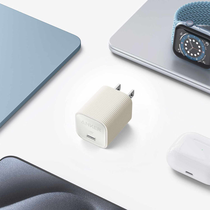Anker | Nano Wall Charger 30W USB-C with USB-C AKSD Brained 3ft Cable - White | B2337J215