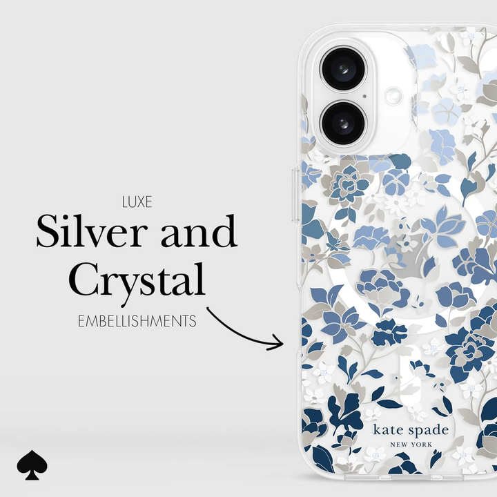 Kate Spade | Protective Prints MagSafe Case iPhone 16 - Flowerbed Blue | 15-13241
