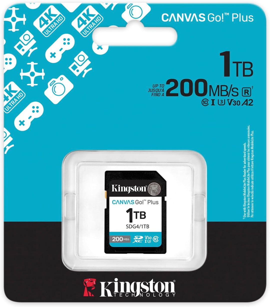 Kingston | Canvas Go Plus 1TB SDXC Gen4 200MB/s C10 | SDG4/1TB