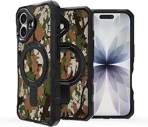 ITSKINS | Supreme_R Stand Nylon MagSafe Case  for iPhone 17 -  Camouflage Green | AP7NFONYLCAMG