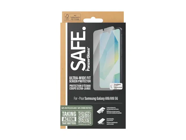 PanzerGlass | SAFE UWF Screen Protector Samsung A16 / A16 5G - Clear (Bilingual) | SAFE93811CA