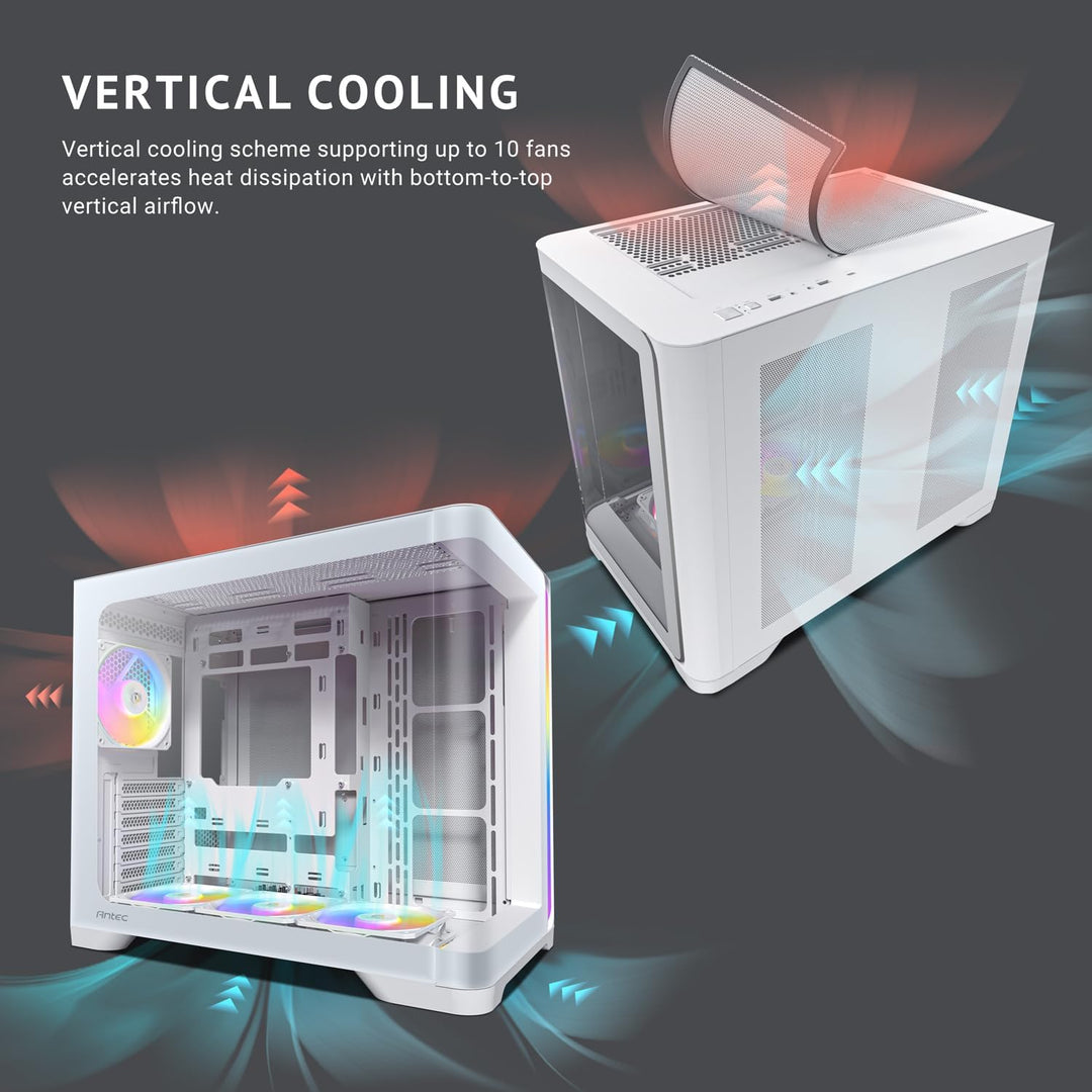 Antec | C5 Curve ARGB Mid-Tower ATX PC Case Curved Tempered Glass Front & Side Panels 360mm Radiator Support Type-C 3.2 Gen 2 - White  | C5 CURVE ARGB WHITE