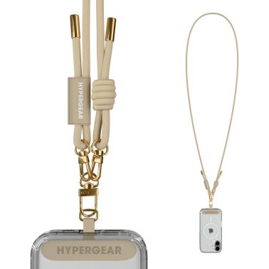 HyperGear | TECHcessories Universal Crossbody Phone Strap - Sand Braided Rope | 16281