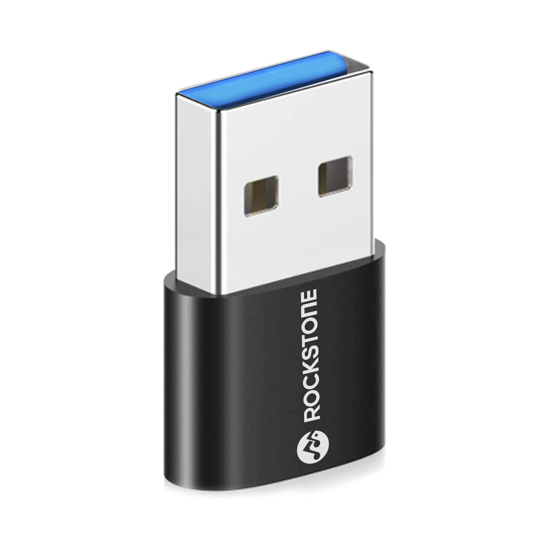 //// Rockstone | USB-A 3.0 Male to USB-C Female Adapter - Black | R1317-01