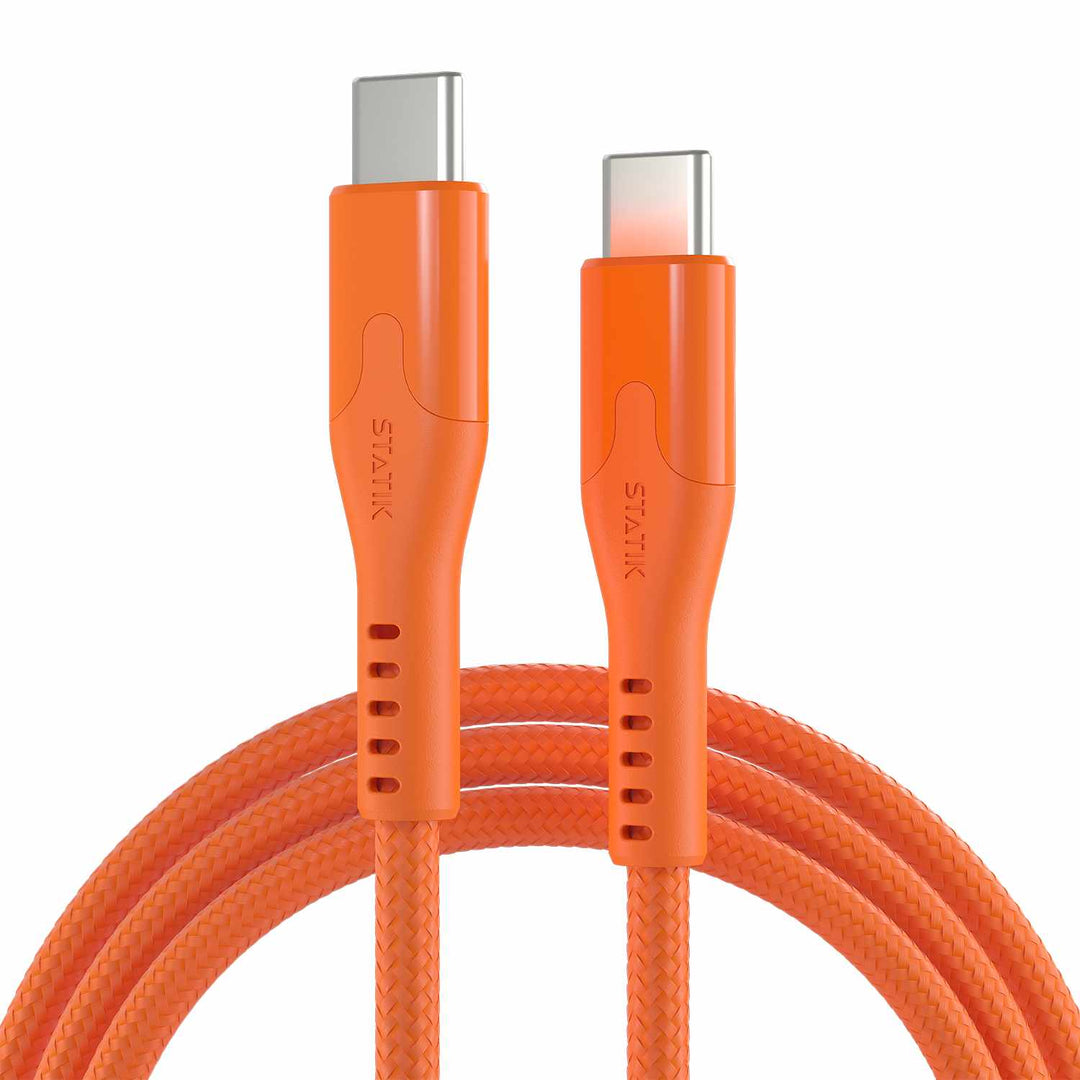 Statik | MagStack Pro Charge/Sync Magnetic Cable USB-C to USB-C 6.6ft 100W - Orange | PUP05506FTCCORGCA