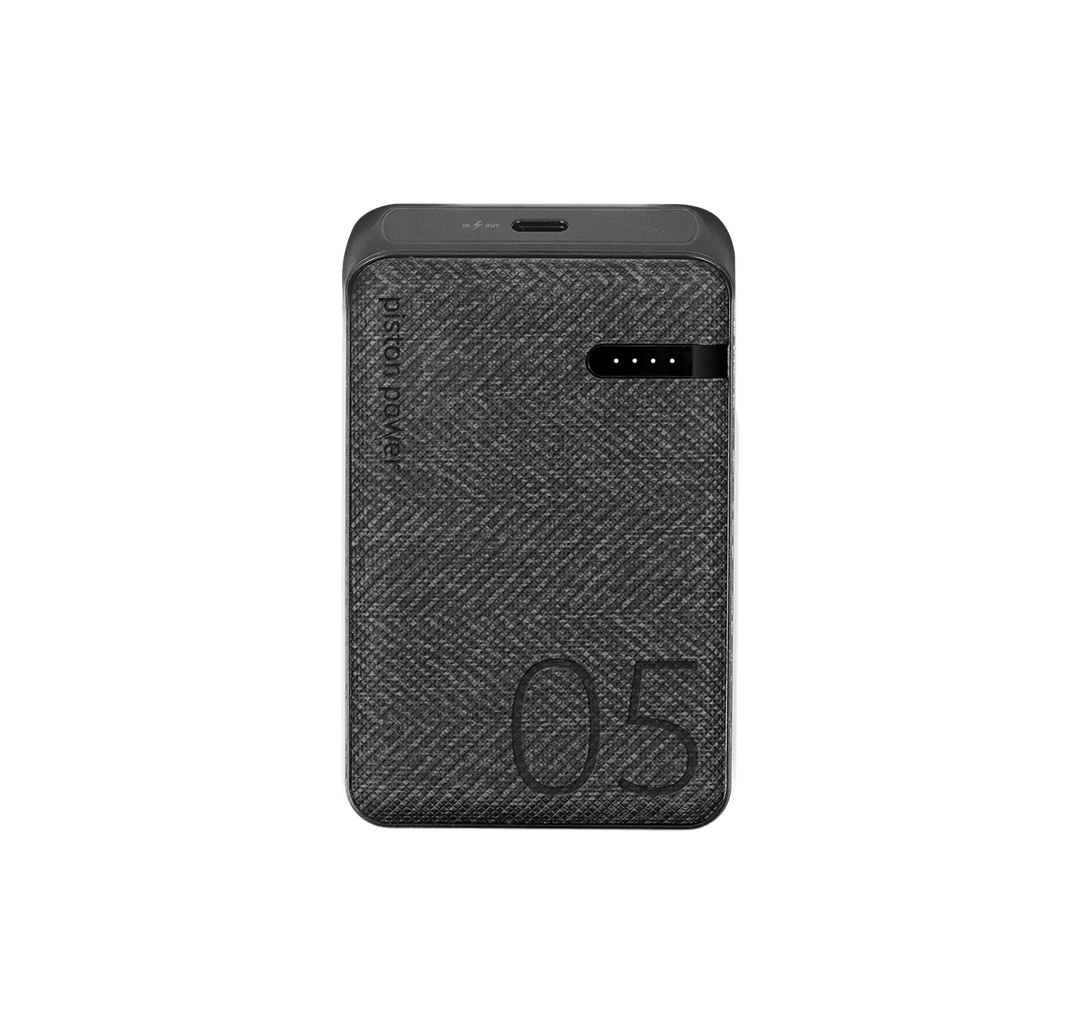 LOGiiX | Piston Power 5000 mAh Fabric Power Bank - Black | LGX-13929