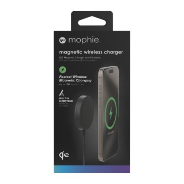 Mophie | Qi2 Charging Pad w/Kickstand - Black 15W 1M / 3.3FT | 15-13727