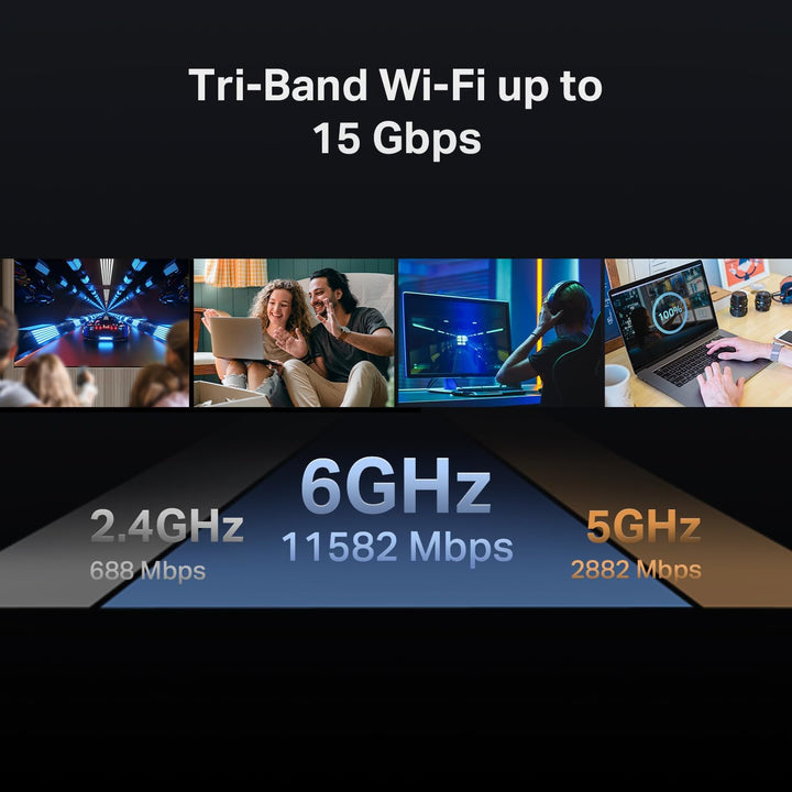 TP-Link | Archer BE15000 Tri-Band Wi-Fi 7 Router | BE15000