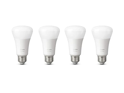 Philips Hue | Hue 10W Equivalent 60W A19 Base E26 LED Smart Bulb 4 PK - Soft White | 476985