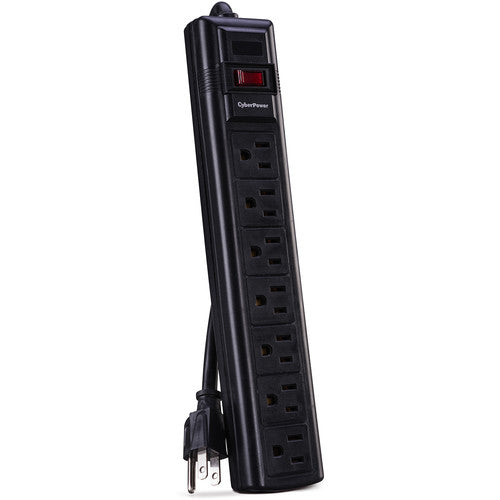 CyberPower | Essential Series Surge Protector 7 Outlet - Black | CSB7012