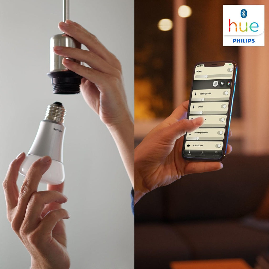 Philips Hue | Hue 10W Equivalent 60W A19 Base E26 LED Smart Bulb 4 PK - Soft White | 476985