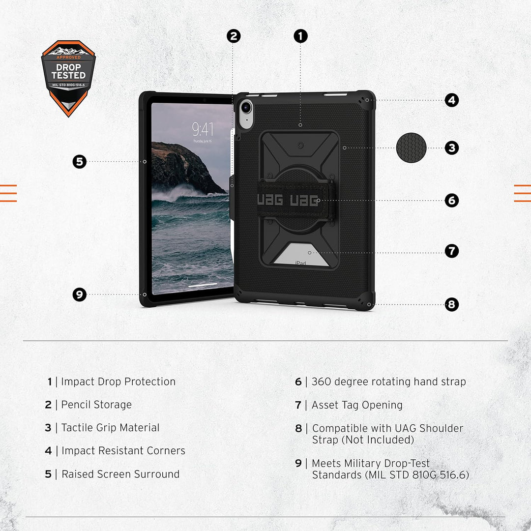 UAG | Metropolis w/Handstrap Series Case iPad 10.9 10th Gen (2022) - Black 12339LB14040