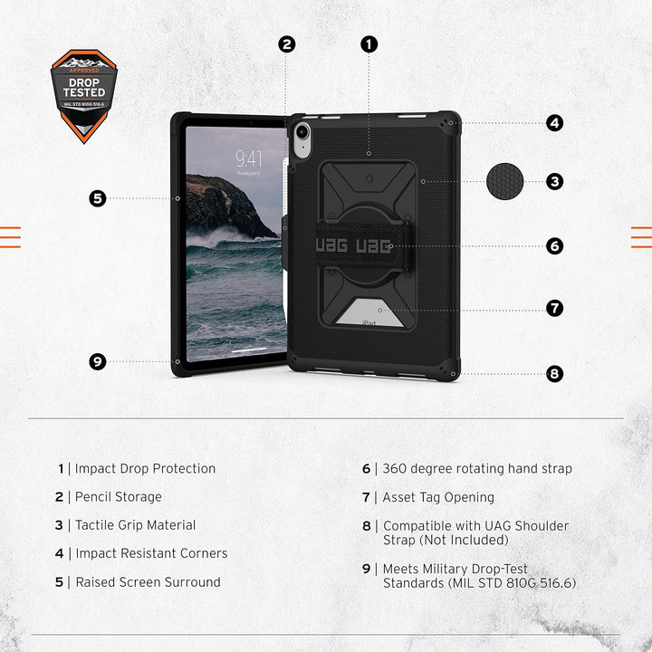 UAG | Metropolis w/Handstrap Series Case iPad 10.9 10th Gen (2022) - Black 12339LB14040
