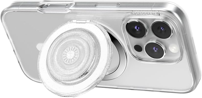 PopSockets | Kick-Out PopGrip with MagSafe - Clear Glitter | PS-809341