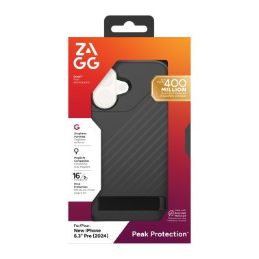 ZAGG | Denali GrapheneSnap Kickstand Case iPhone 16 - Black | 15-13403