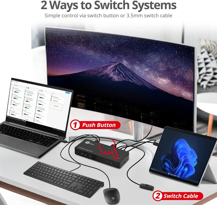 SIIG | AC Dual Host 4K USB-C KVM MST Docking Station w PD Brown Box | CE-DK0111-S1