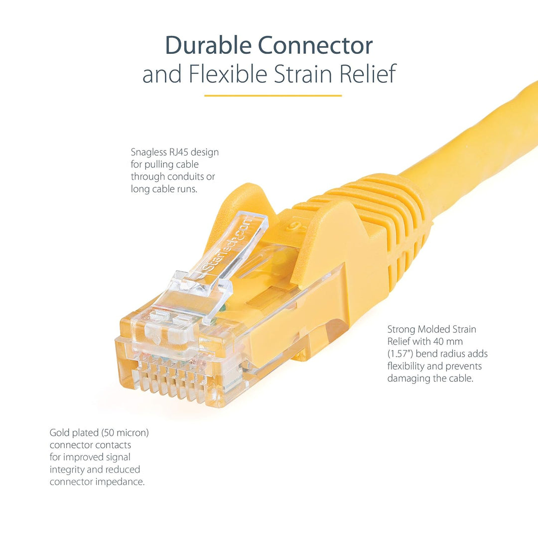 StarTech | Ethernet cable delivers Multi Gigabit 1/2.5/5Gbps 1ft CAT6 - Yellow |
