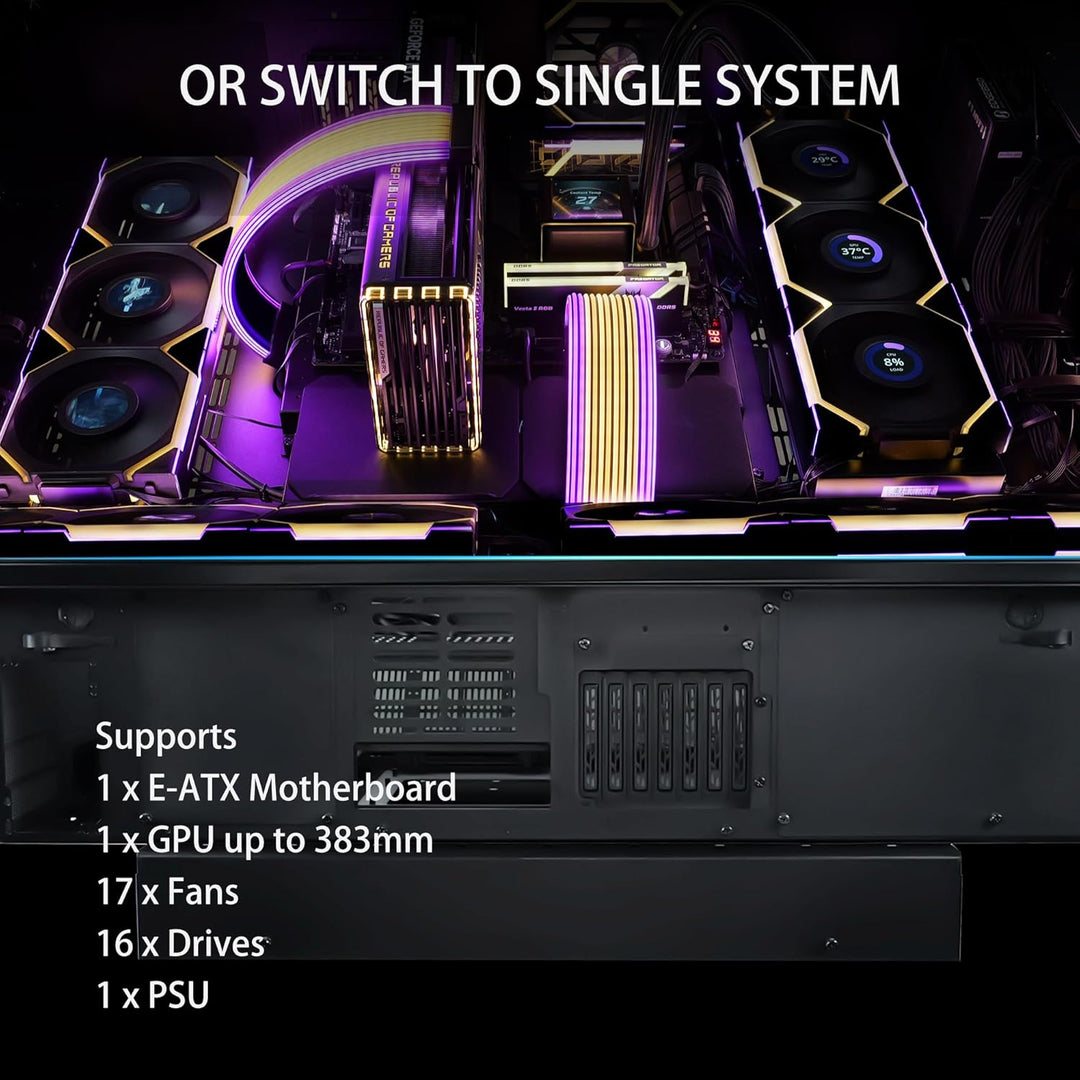 Lian Li | DK-07 Motorized Standing Desk Versatile Motorized Desk & Cable Management - Black | DK07X