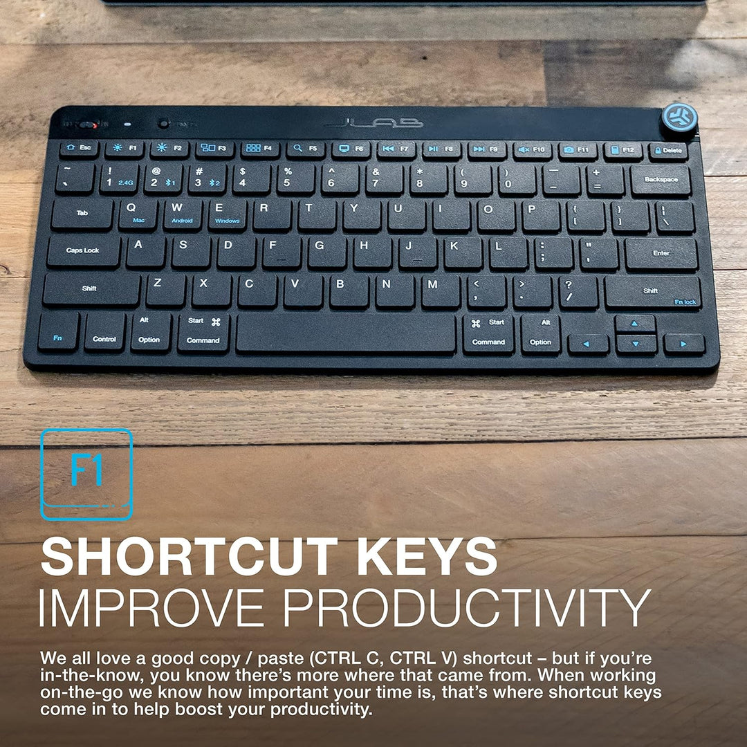 JLAB | GO Wireless Bluetooth Keyboard - Black | IFCKGOKEYBRBLK4