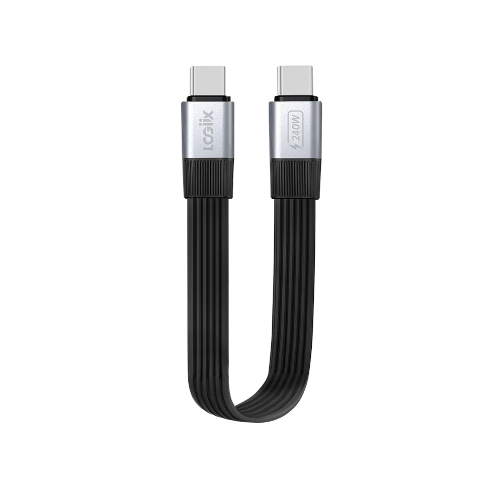LOGiiX | Flat Flex Pro USB-C to USB-C 15cm 0.5FT | LGX-14073