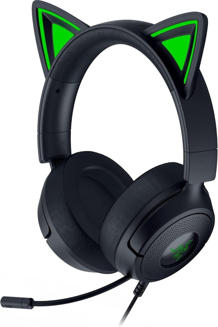 Razer | Kraken Kitty V3 X Wired Over-the-Ear Gaming Headset for PC, PlayStation, Nintendo Switch, Steam Deck, and Smartphone - Black |  RZ04-05350200-R3U1