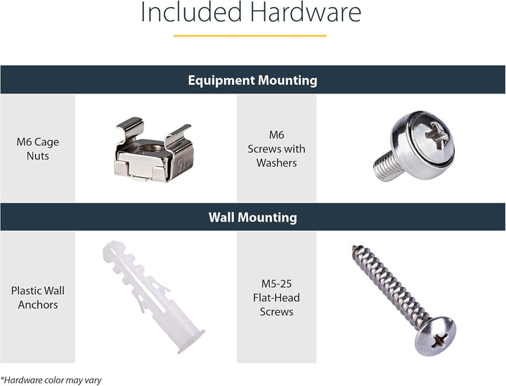 StarTech | 2U Wall Mount Rack 19" Wall Mount Network Rack 14" Deep - Black | RACK-2U-14-BRACKET
