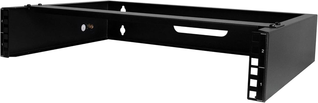 StarTech | 2U Wall Mount Rack 19" Wall Mount Network Rack 14" Deep - Black | RACK-2U-14-BRACKET