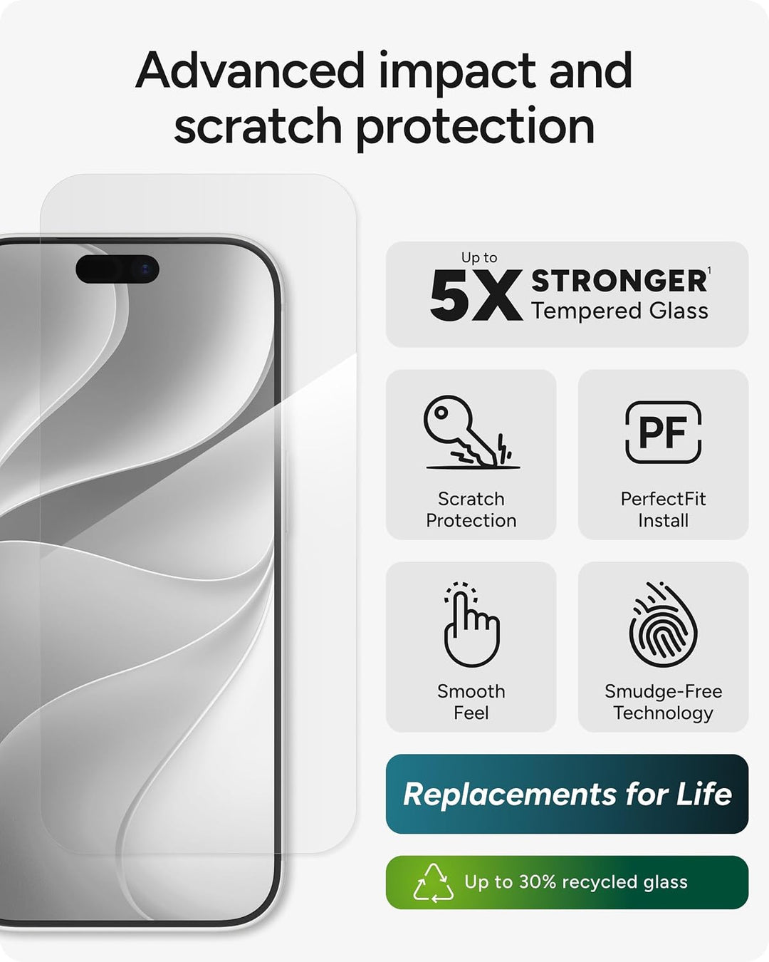 ZAGG | InvisibleShield Glass Elite iPhone 18 Pro/17 Pro Screen Protector | 200122059