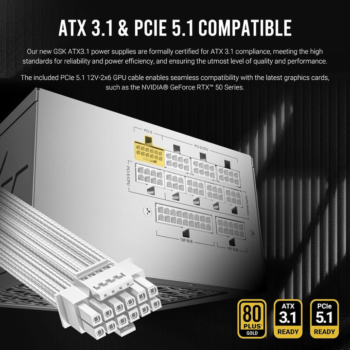 Antec | Power Supply ATX 100V-240V 850Watt 1 x 24 - White | GSK850 V2 WHITE US