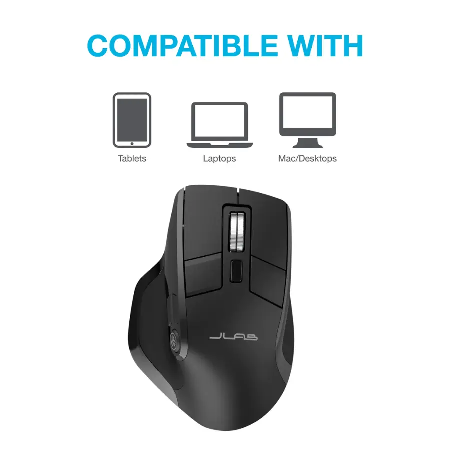 JLAB | Epic Mouse 2 Advanced Wireless Bluetooth Mouse - Black | IFCMEPICMOUSE2RBLK82
