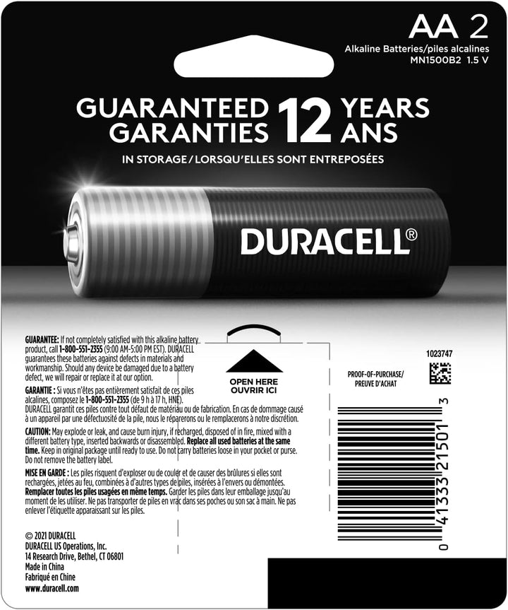 Duracell | Coppertop Double AA Batteries Pack of 1 | MN1500B2Z