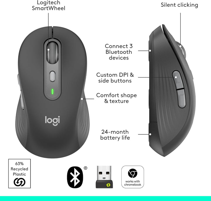 Logitech | Signature Plus M750 L Bluetooth Optical Mouse - Graphite | 910-007508