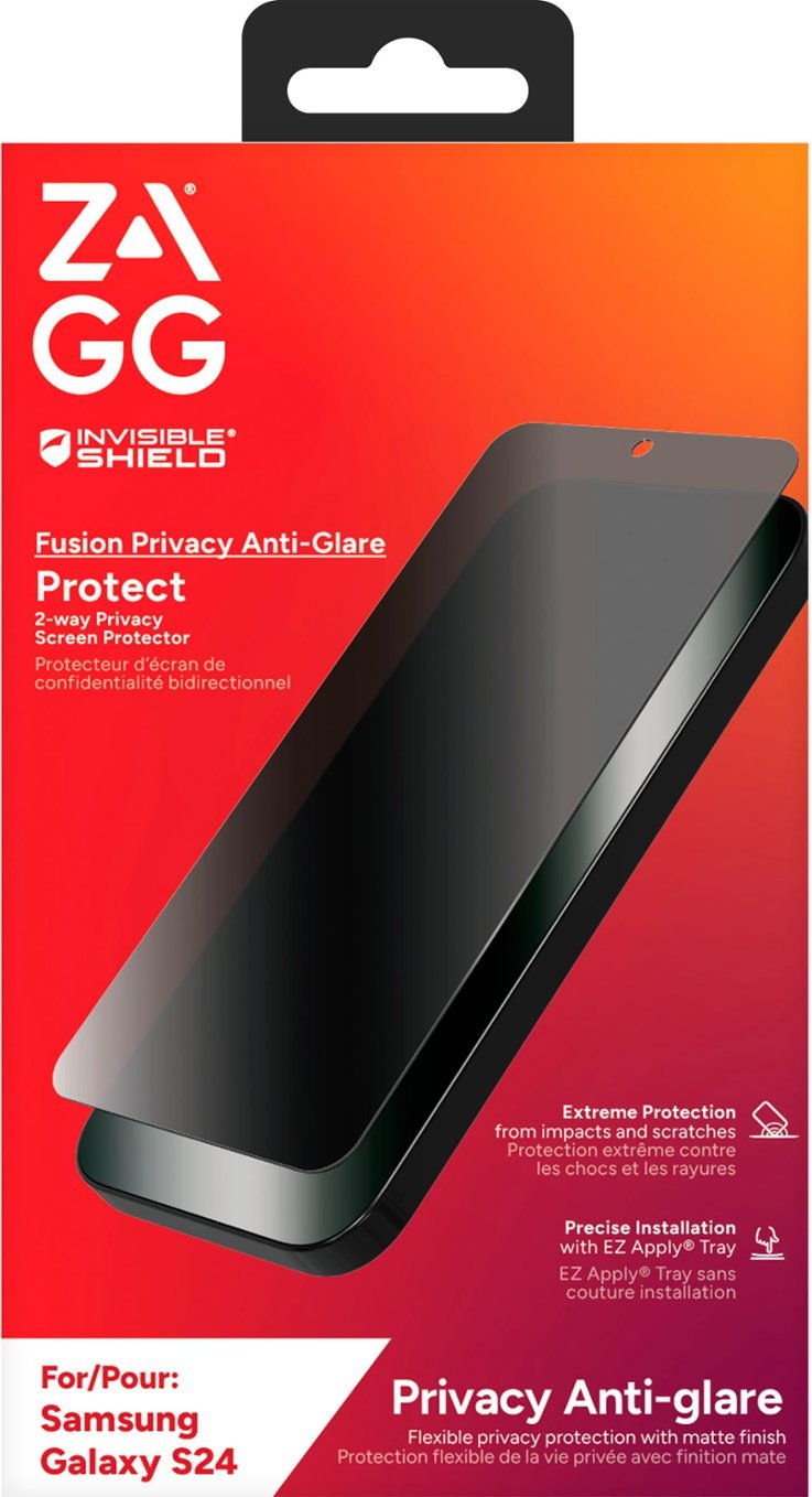 ZAGG | InvisibleShield Fusion Privacy Screen Protector for Samsung Galaxy S24 - Black | IS-200313492
